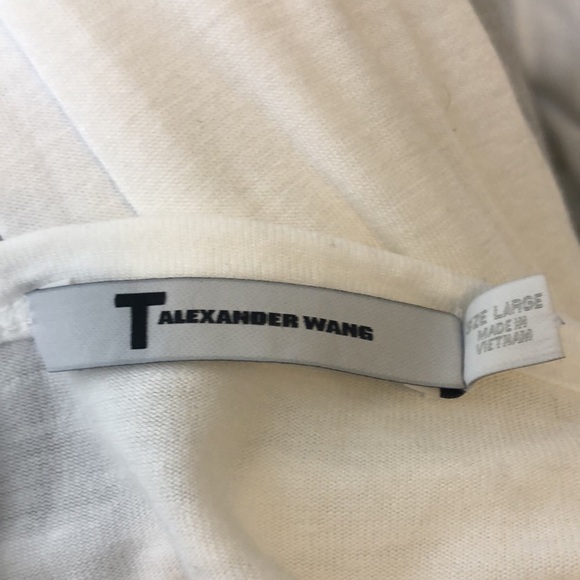 T by Alexander Wang Long Sleeve Pocket T-Shirt White L - Picture 8 of 9